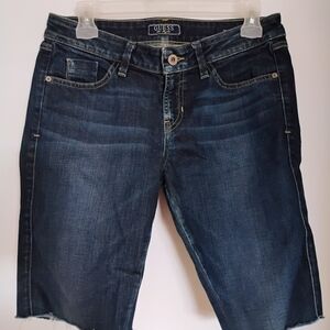 GUESS Women’s Dark Blue Denim Bermuda Jeans